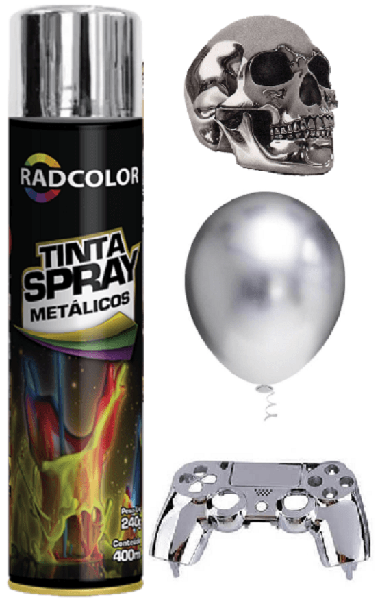 Spray Cromado Metalizado Brilhante 400ml Radcolor Tinta Automotiva - Pra zerar estoque