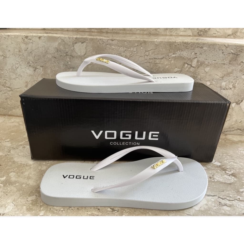 Chinelo Básico Todo Branco Marca Vogue Collection Feminino Moda Praia Original