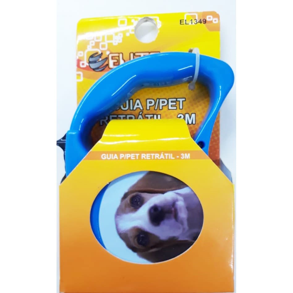 Coleira Guia Retrátil Com 3 Metros Para Cães Até 10kg