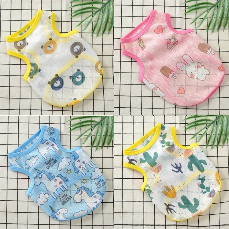 Roupas Para Animais De Estimação Protetor Solar De Pelúcia Vestido De Verão Gato Pequeno Colete Cachorro Respirável E Co