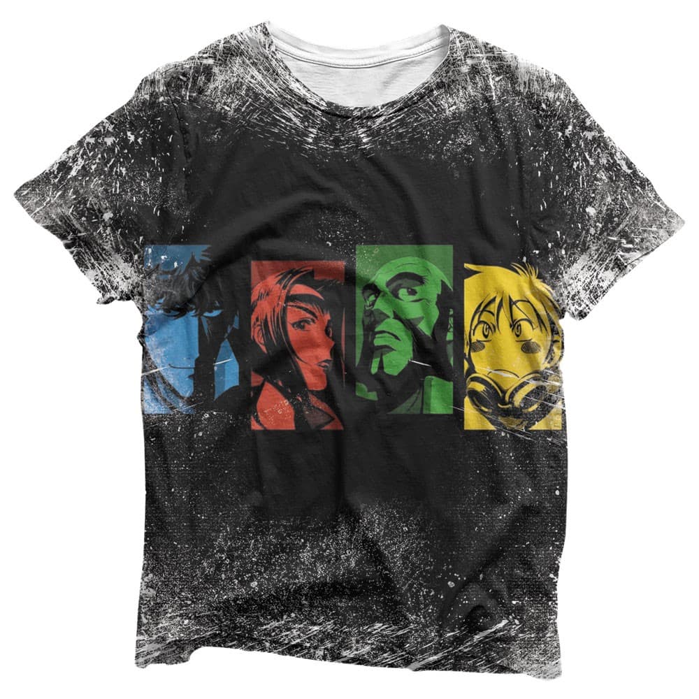 Camisa Cowboy Bebop Quarteto - Camisas Cowboy Bebop Estampa Total
