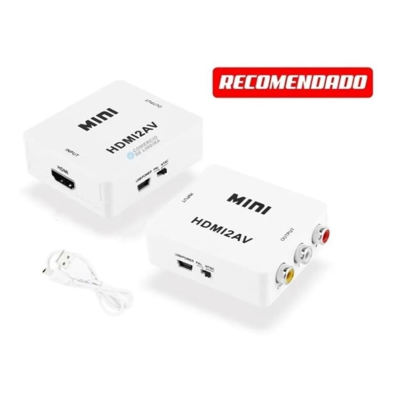 Mini Adaptador Conversor D Hdmi Para Video 3rca Av  Cabo Hdmi