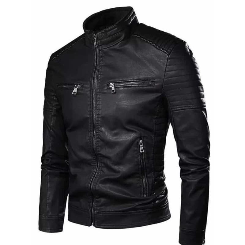 Jaqueta de couro masculina forrada top frio intenso pronta entrega casaco