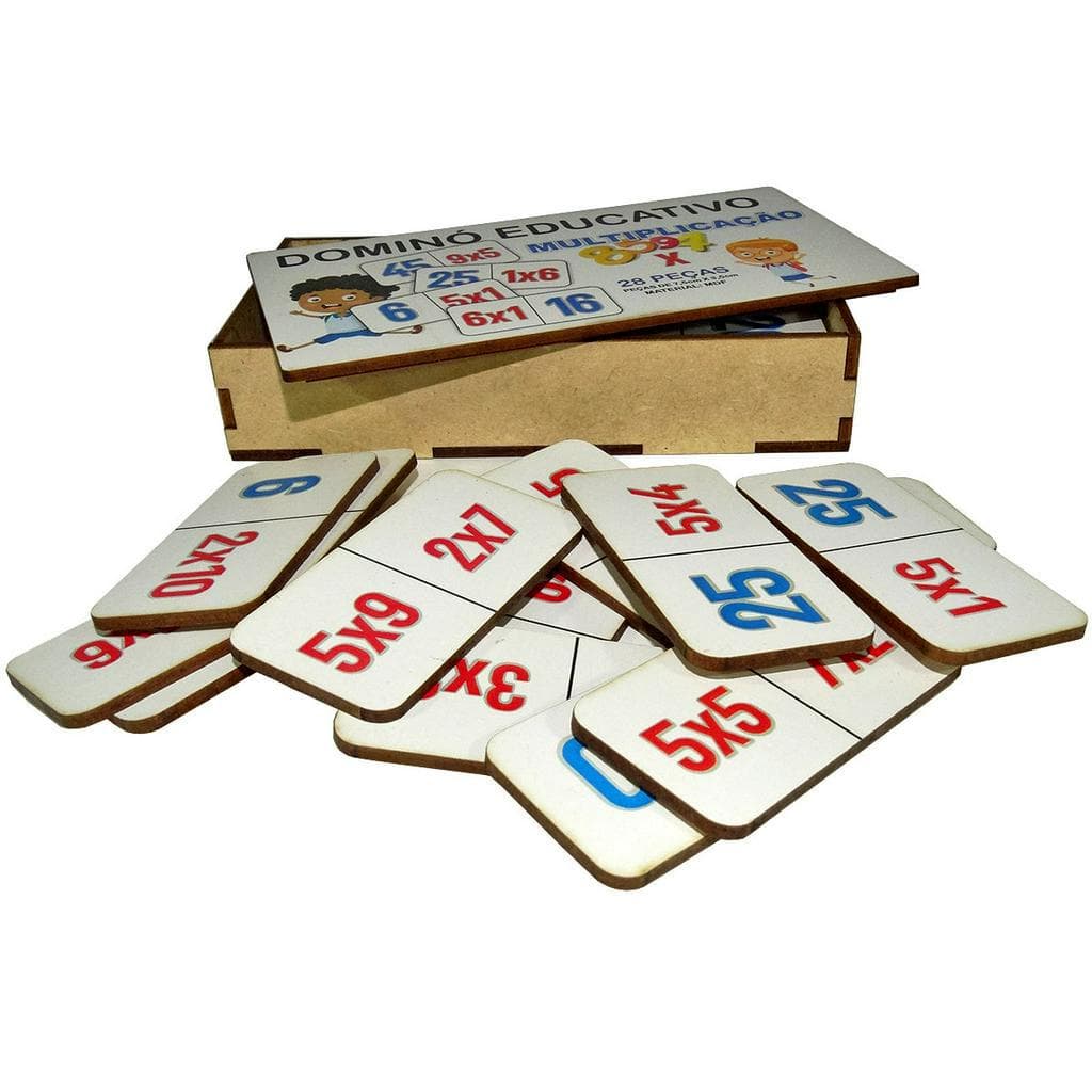 Domino Educativo Pedagogico Matematico Multiplicacao 28p Mdf