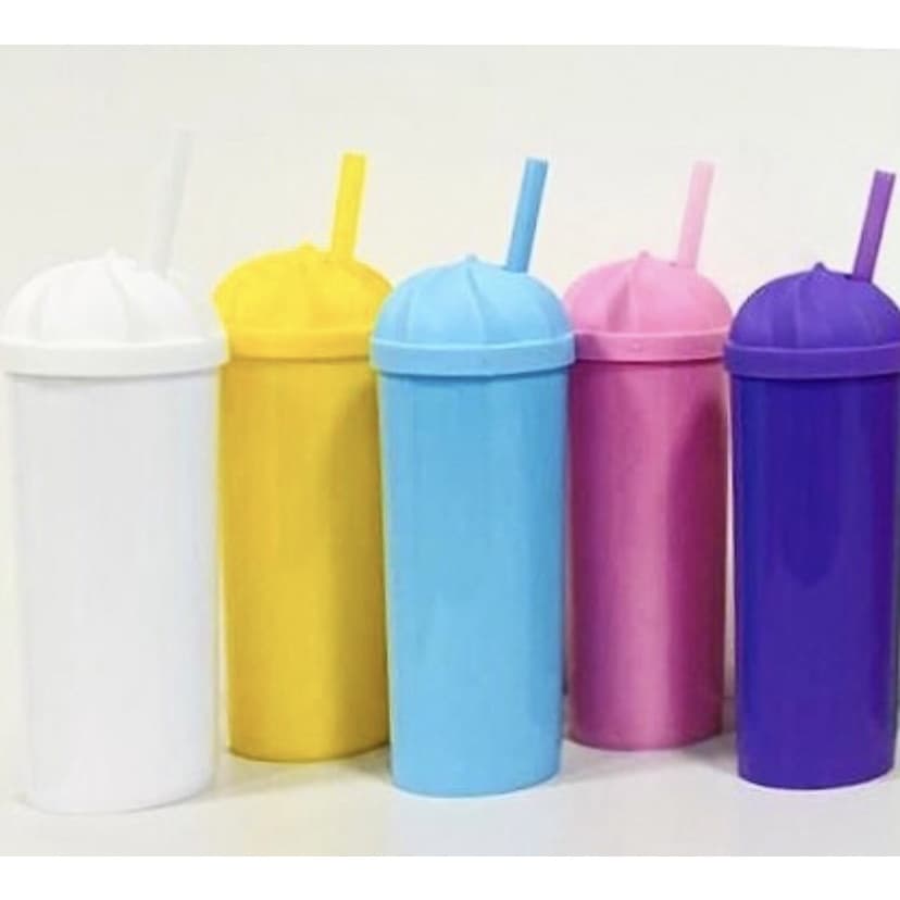 40 copos long baby com tampa e canudo 330ml