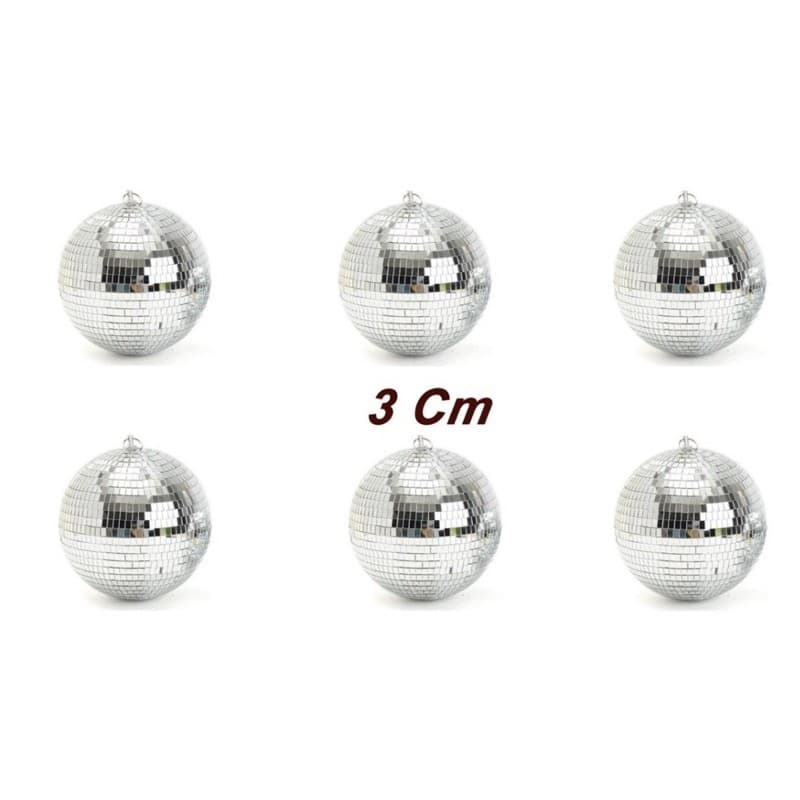 Kit Com 12 Globo Espelhado 3 Cm Balada Festa Discoteca Aniversário Dança Halloween Evento Bolos Aniversário