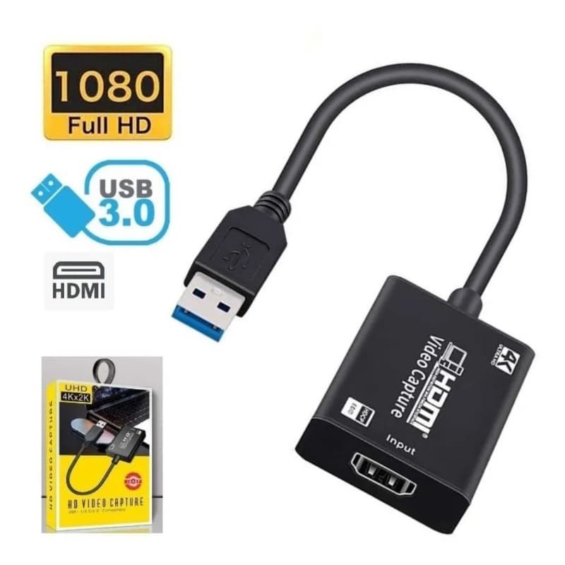 Placa De Captura De Áudio E Vídeo Hdmi Para Usb 3.0 1080p 4k