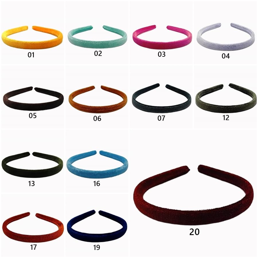 01 Tiara Arco Arquinho Feminina Veludo Lisa Montagem Acessórios Cabelo 10mm/1cm
