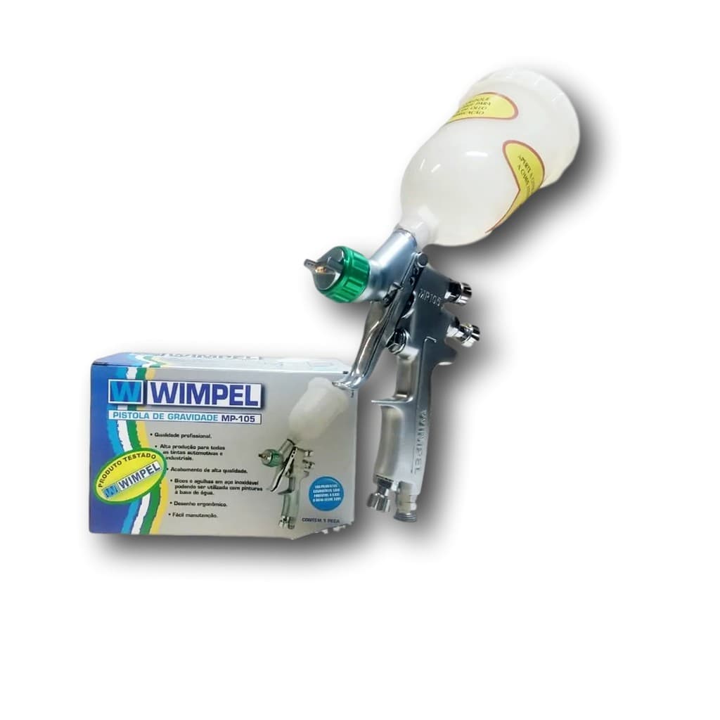 Pistola de Pintura Gravidade Dupla Ação WIMPEL MP-105 Bico 1.2 300ml