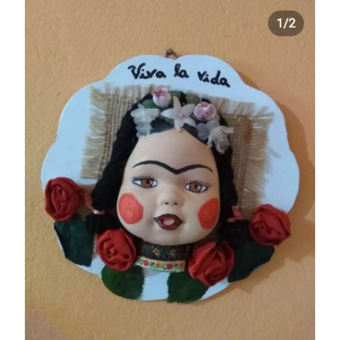 Quadro decorativo para sala com imagem em alto relevo Frida Khalo