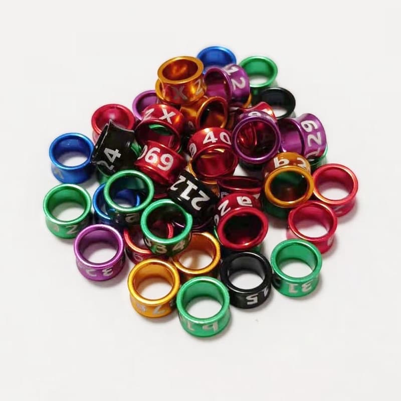 5 anilhas, aluminio, FECHADAS  P/  Ring Neck. ENVIO IMEDIATO!!!