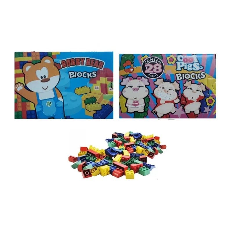 Kit 28 peças Blocos De Montar Criança Brinquedo Infantil Didático bloco de montar educativo