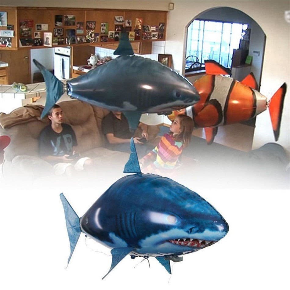 Controle Remoto De Brinquedo Balão Inflável Nadador De Ar Nemo Tubarão Voador Blimp RC Brinquedos Para Crianças