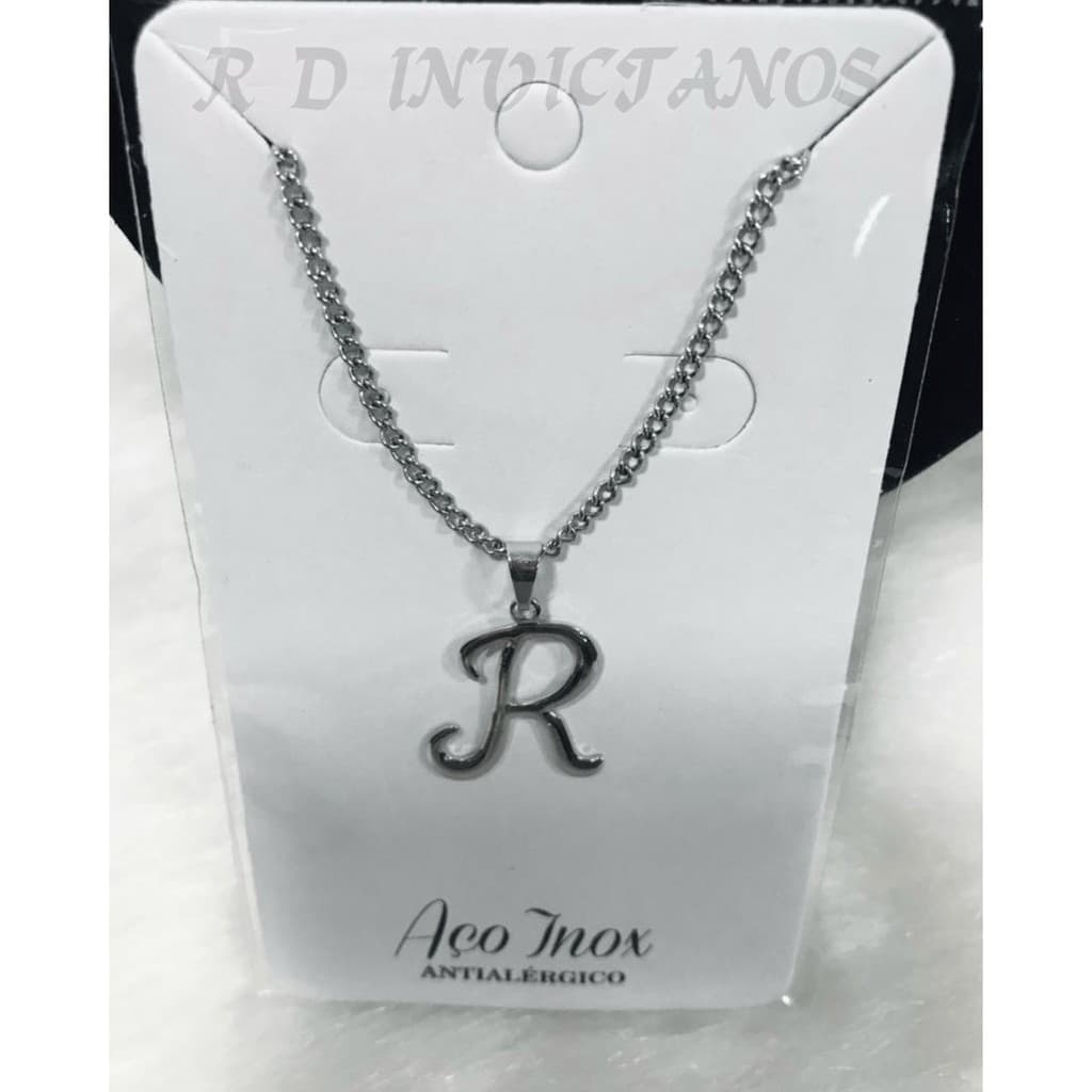 Colar Feminino LETRA Inicial Do Nome Temos Todas As Letras/ Aço inox Anti alérgico