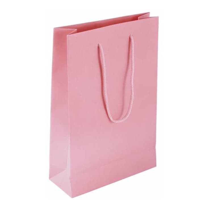 30 Sacola De Papel Rosa Bebê Presente 25x17x6cm Bolsa Festa