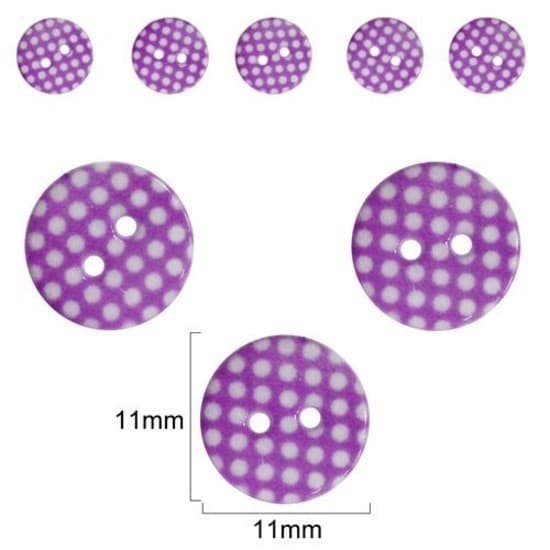 Botão 2 Furos Poá -  11mm - pct.10 unidades