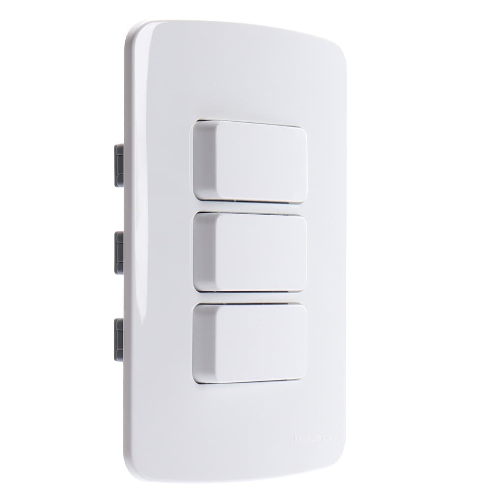Conjunto Interruptor Triplo 3 Teclas Paralelo B3 Margirius