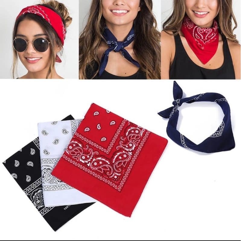 Bandana vermelha, preta ou Branca