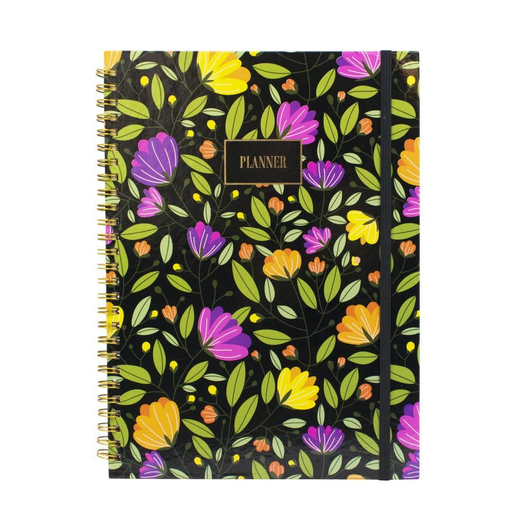 Agenda Planner Espiral Free Sem Data Capa Dura Floral BRW 177mm x 240mm