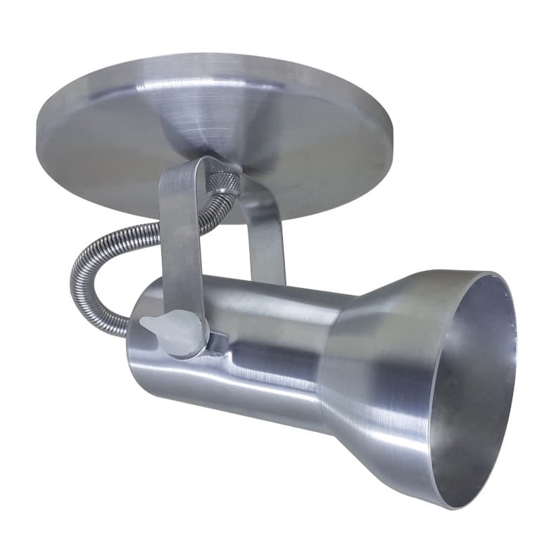 Spot Sobrepor Cinza Escovado Para 1 Lampada LED E27 - Bivolt em Aluminio