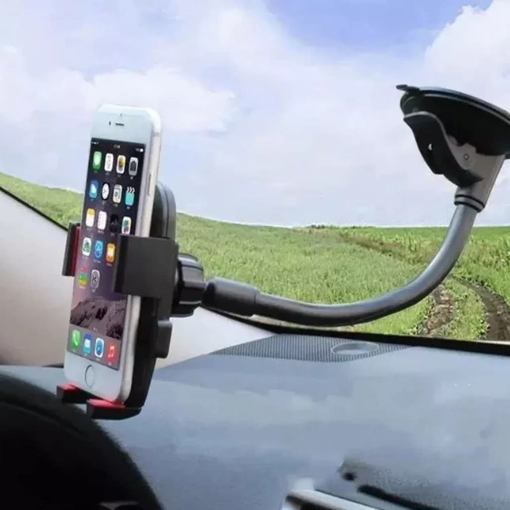 Suporte Veicular Para Celular 360º Fixação Ventosa Vidro Articulado Base Ajustável