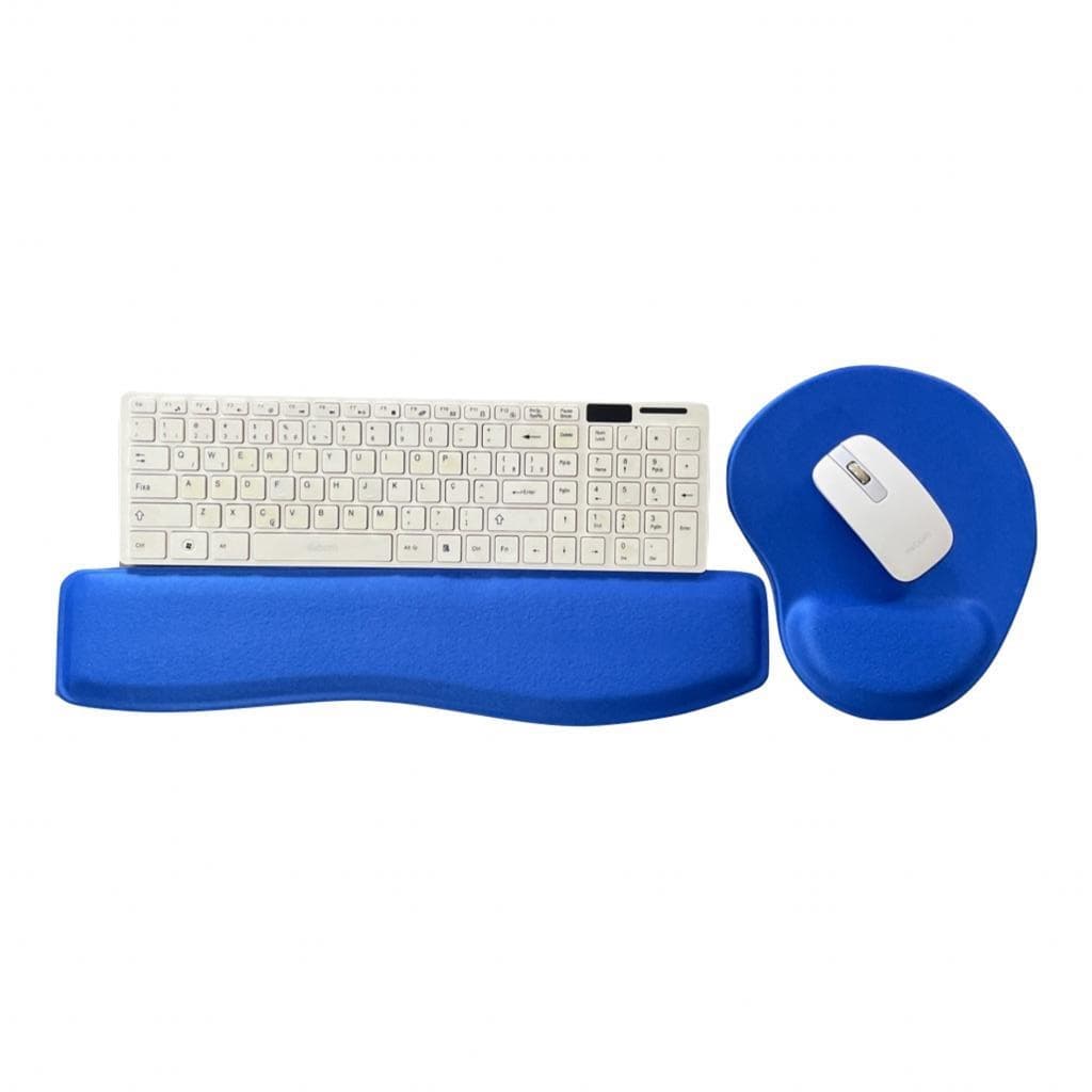 Mouse Pad e apoio de punho Ergonômico Azul