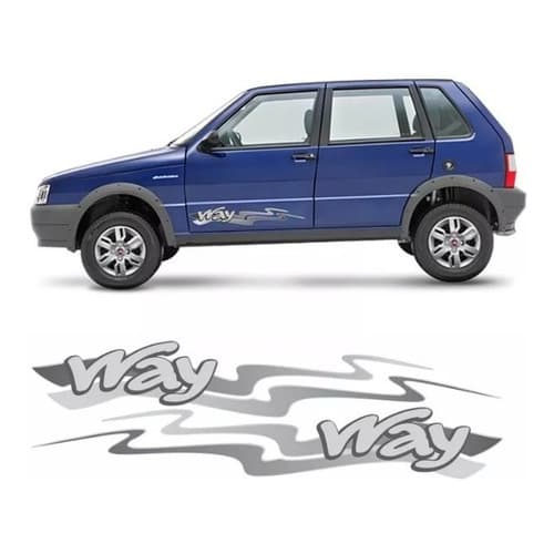Kit Faixas Adesivos Uno Way 2013  Par  - Cinza