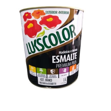 Esmalte Sintético Acetinado Branco Solvente 3,6lt -Lukscolor