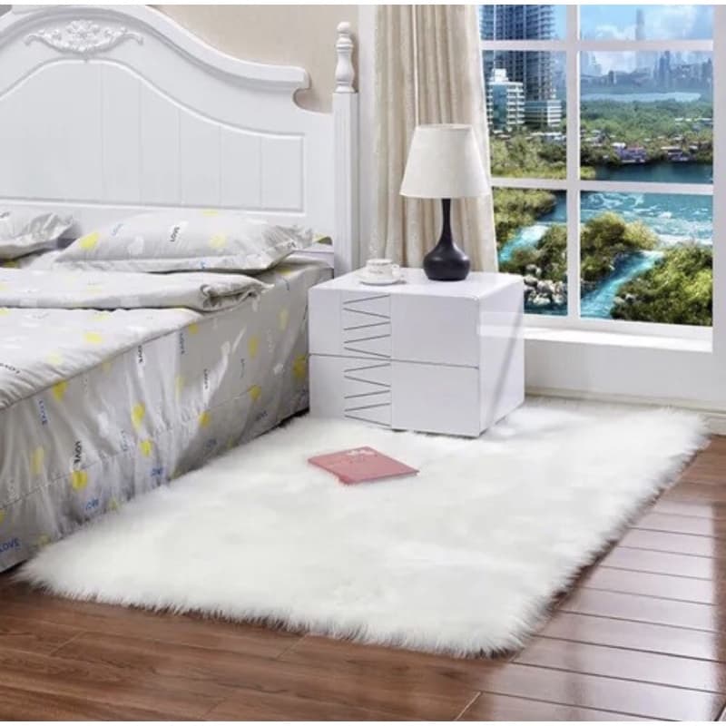 Tapete sala branco peludo shaggy felpudo 200x1,40 Promoção