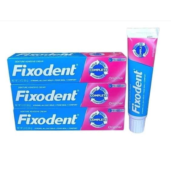 3 Fixodent 68g 100% Original (3 Tubos) Unico Frete Kit Tratamento Higiene Oral Idoso Oferta Leve Mais Pague Menos