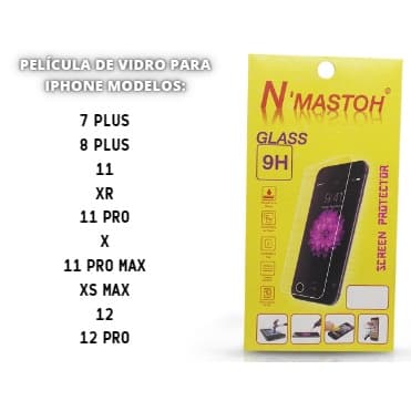 Película de Vidro Comum Temperado N'mastoh Para iPhone 7 Plus 8 Plus XR 11 PRO MAX X XS MAX 12 PRO pelicula Nmastoh