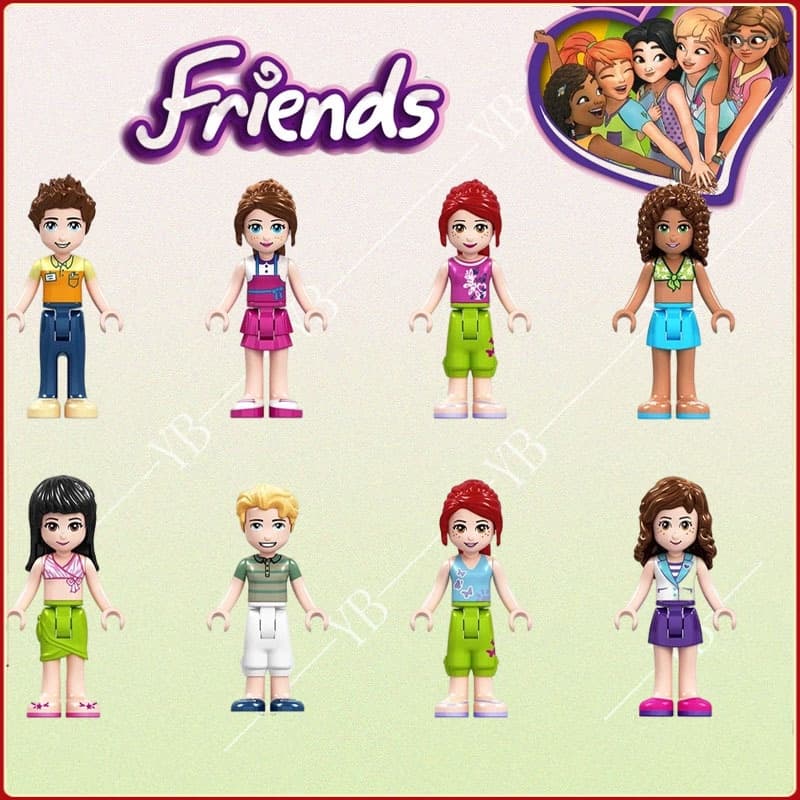 Bloco De Construção Brinquedos Meninas Amigos Série Crianças Montado Blocos