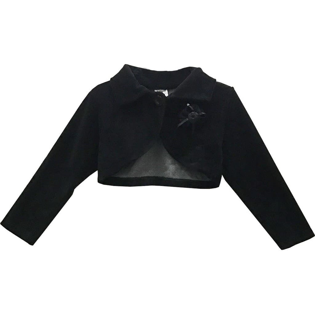 Bolero Infantil Festa Plush Preto Pronta Entrega Exclusividade