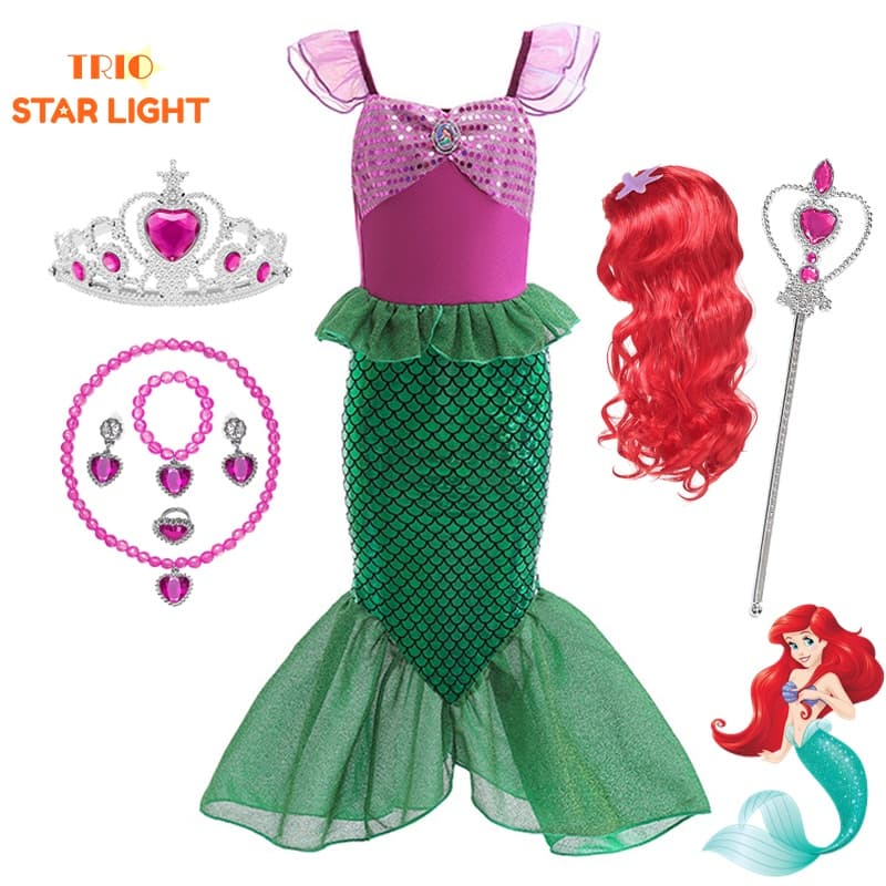 Fato de sereia para crianças, ideal para festas de aniversário de meninas