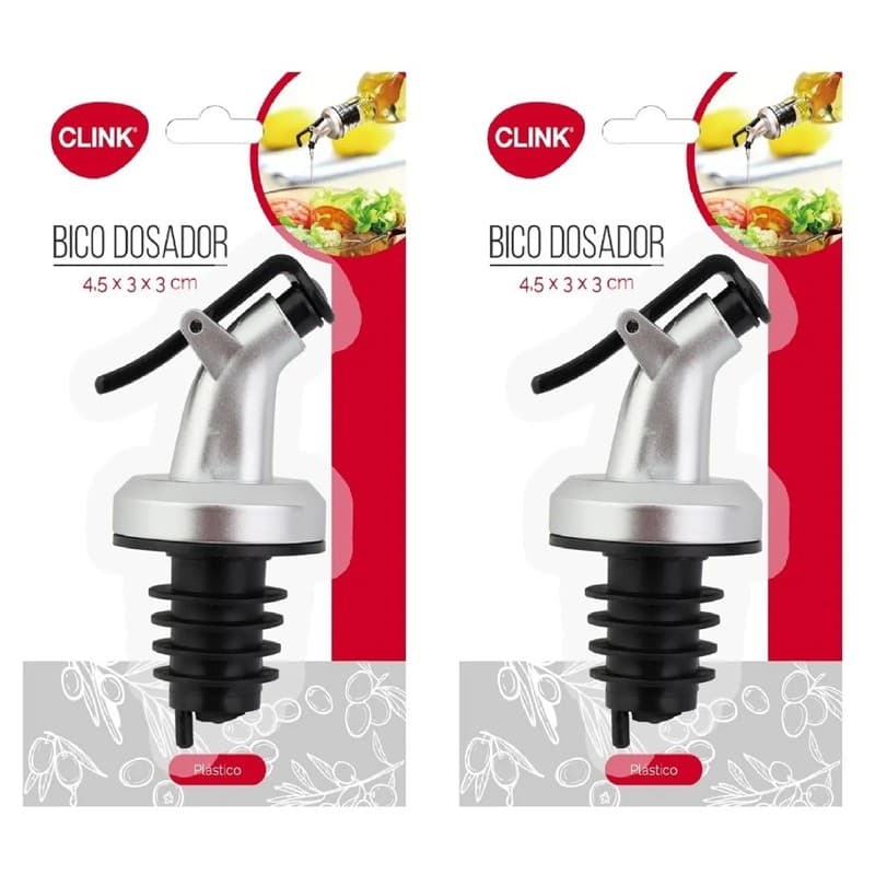 Kit 2 Bico Dosador Silicone Azeite Vinho Bebida Coquetel Clink - Oferta