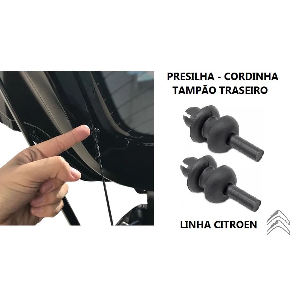 Grampo presilha cordão bagagito porta malas Linha Citroen C3 C4 Cordinha tampão traseiro PAR Cactus Xsara Picasso