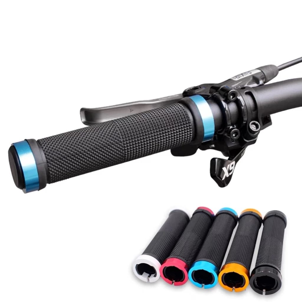 Manopla Grip Para Bike Bicicleta MTB de Borracha Com 2 Anéis de Travamento