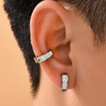 Brincos de Pressão Com Strass