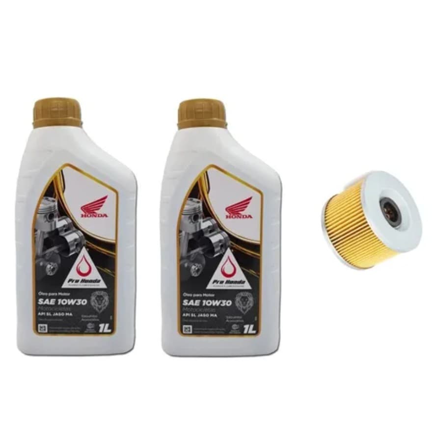 Kit Troca Oleo Filtro Honda Xre 300 Cb 300 (2 oleo Genuino Honda 10w30 + 1 filtro de oleo)