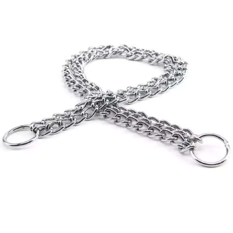 Colar Enforcador Elo Torcido Soldado DUPLO - Coleira 3.5mm Aço Cromado