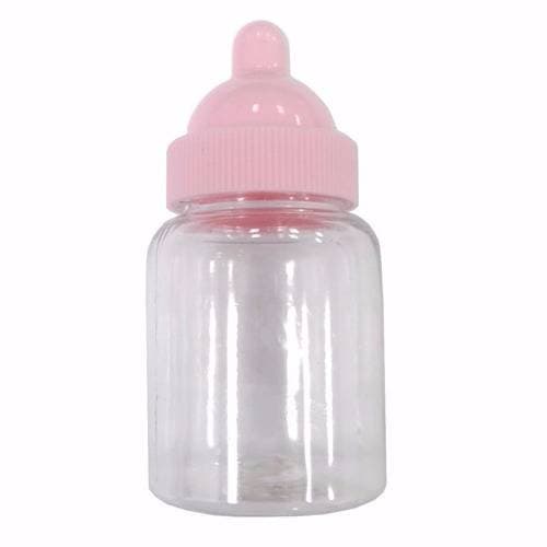 Kit Lembrancinha Mini Mamadeira Plástica Menina com 10 unidades cor Rosa.