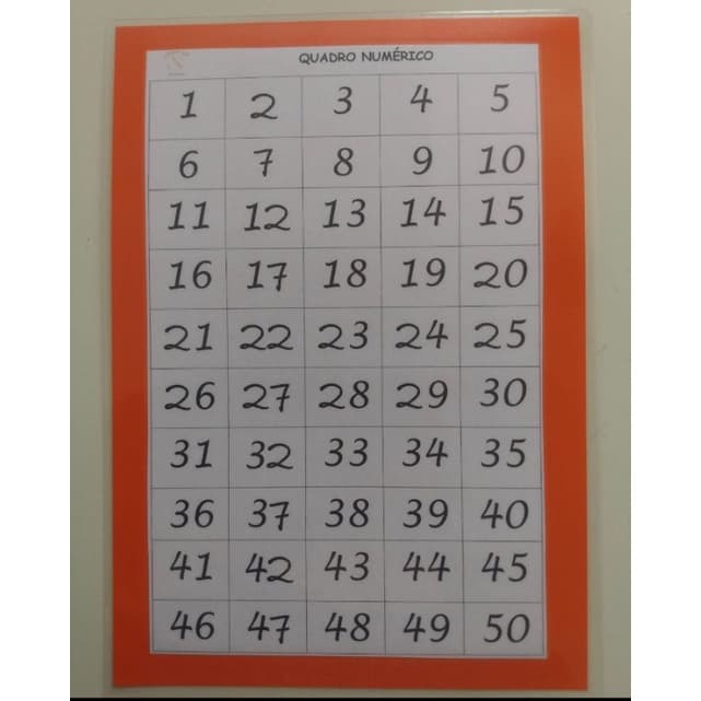 Quadro numérico manuscrito Jogo pedagógico. Material Pedagógico