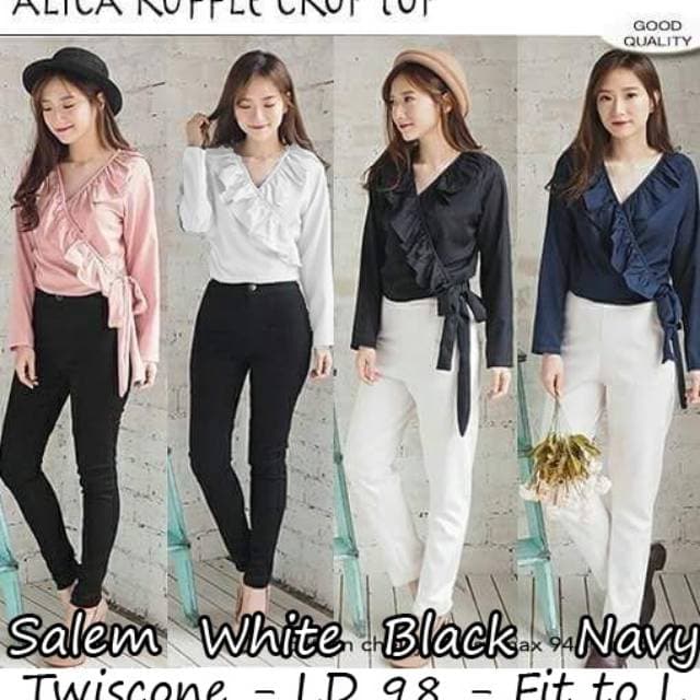 ALICIA RUFFLE CROP TOP Mulher | Roupas T-shirt Venda Por Atacado Álica Menina Novo