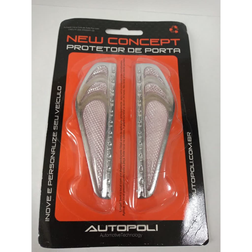 Par Protetor De Porta Olho Gato Universal Wave Cromado Cristal