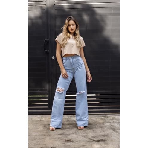 Calça Jeans feminina Pantalona jeans Calça Wid leg
