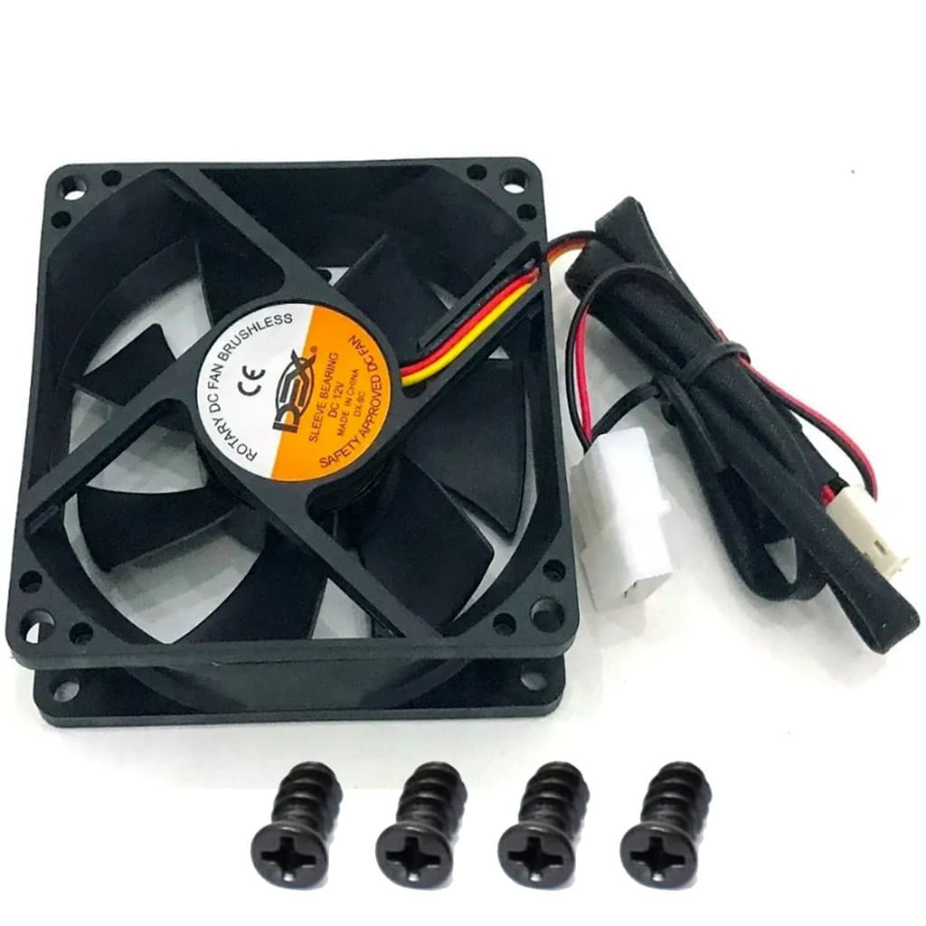 Cooler Fan Ventilador Preto 8cm 80mm 12v Ventoinha Resfriamento para PC Desktop CPU Gabinete