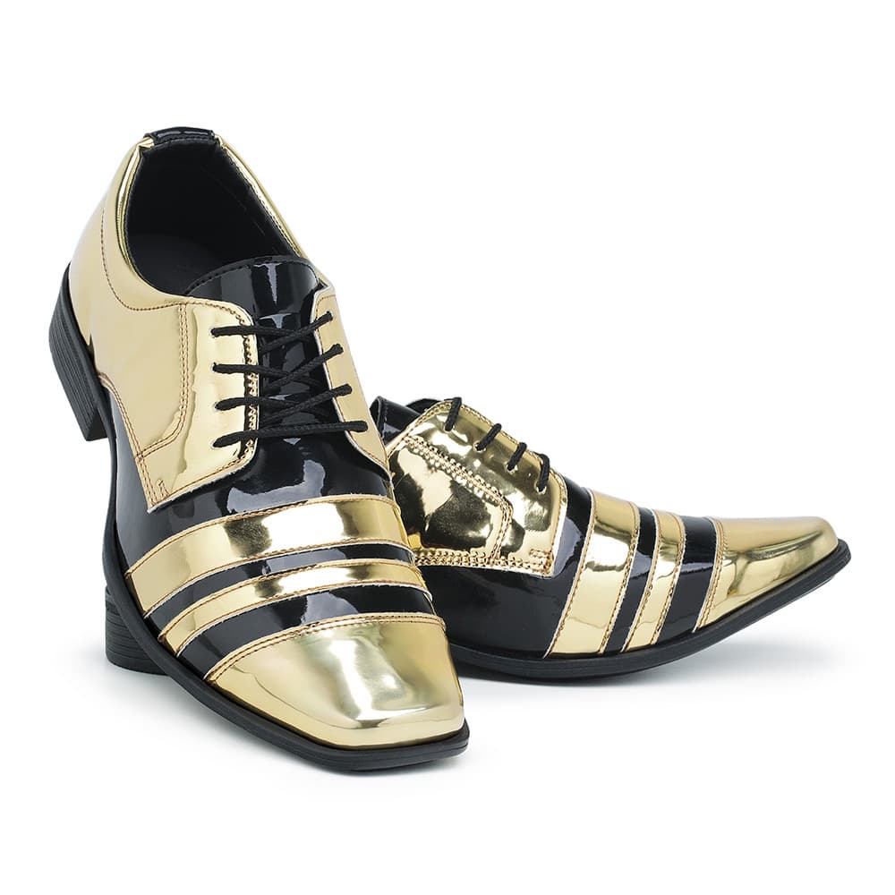 Sapato Social Masculino Italiano 840 Cores Conforto Casual Verniz Brilho Moderno Casamento