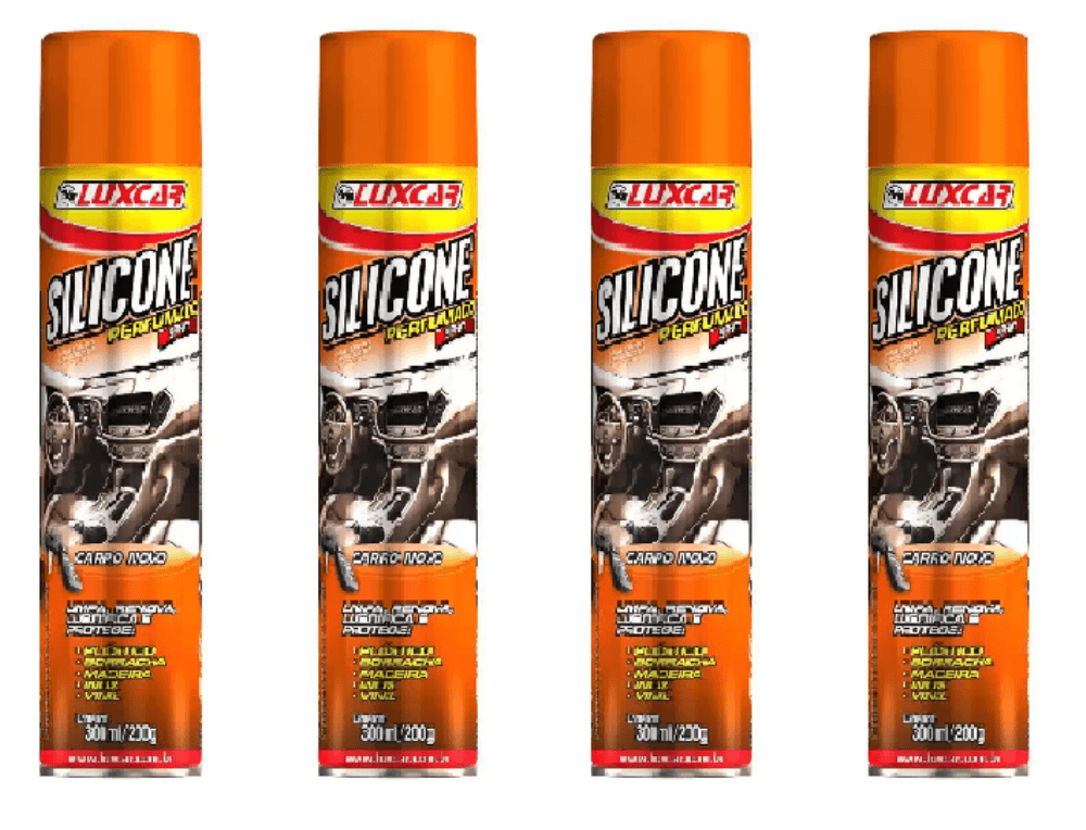 4 Silicone Perfumado Spray Carro Novo Luxcar 300 Ml