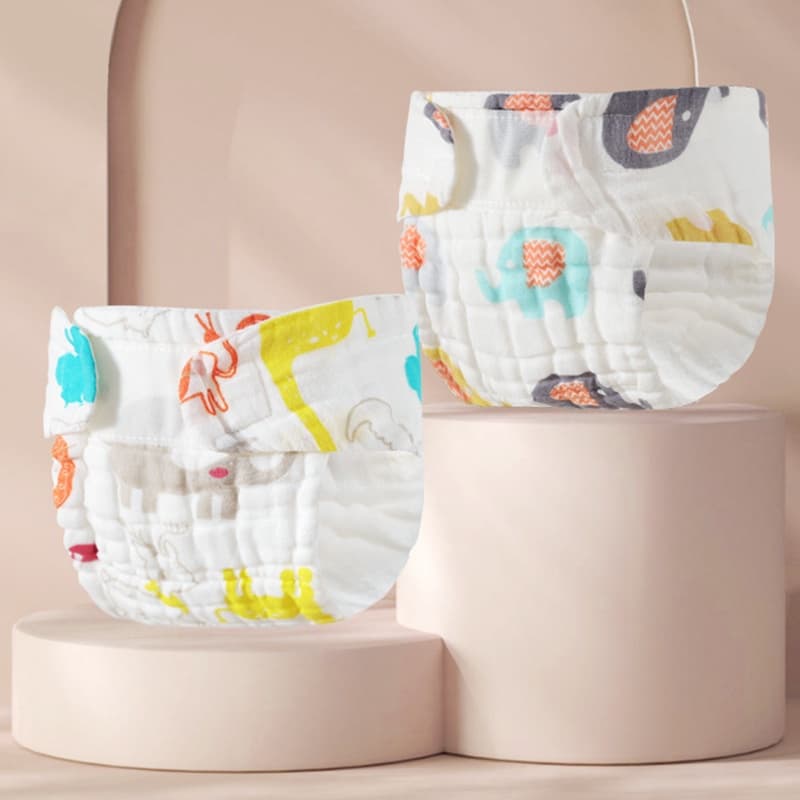3PCS Baby Nappy 12 Camadas Fraldas De Algodão Puro Para Bebês Todas As Reutilizáveis Calças De Treinamento Infantil