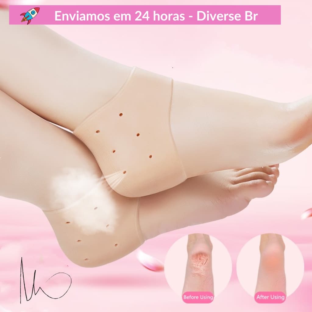 Protetor de Silicone Para Calcanhar Elimina Rachaduras, Tendinite dos Pés Sapatos Tênis Feminino Masculino Unissex - Envio Imediato